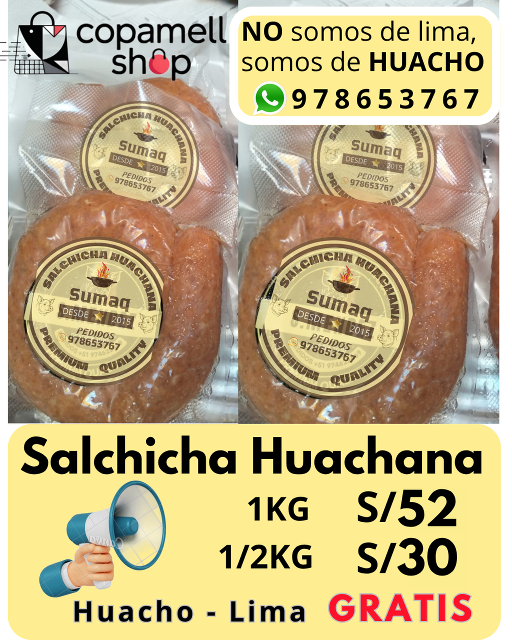 Salchicha Huachana Artesanal - 100% Natural y Tradicional