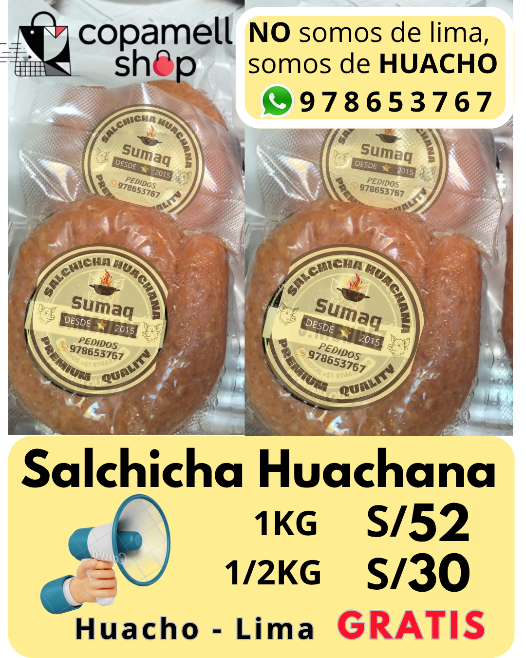 Salchicha Huachana Artesanal - 100% Natural y Tradicional